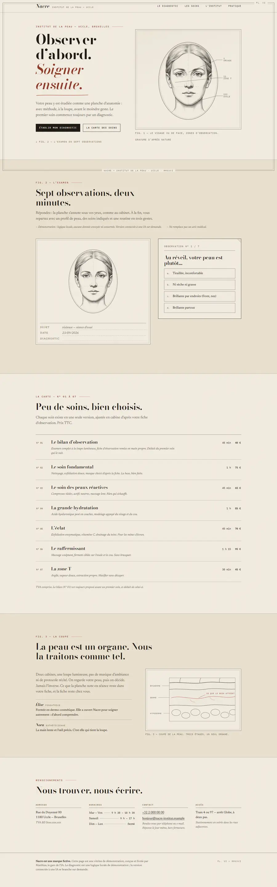 Top of the Nacre demo, skin clinic in Uccle